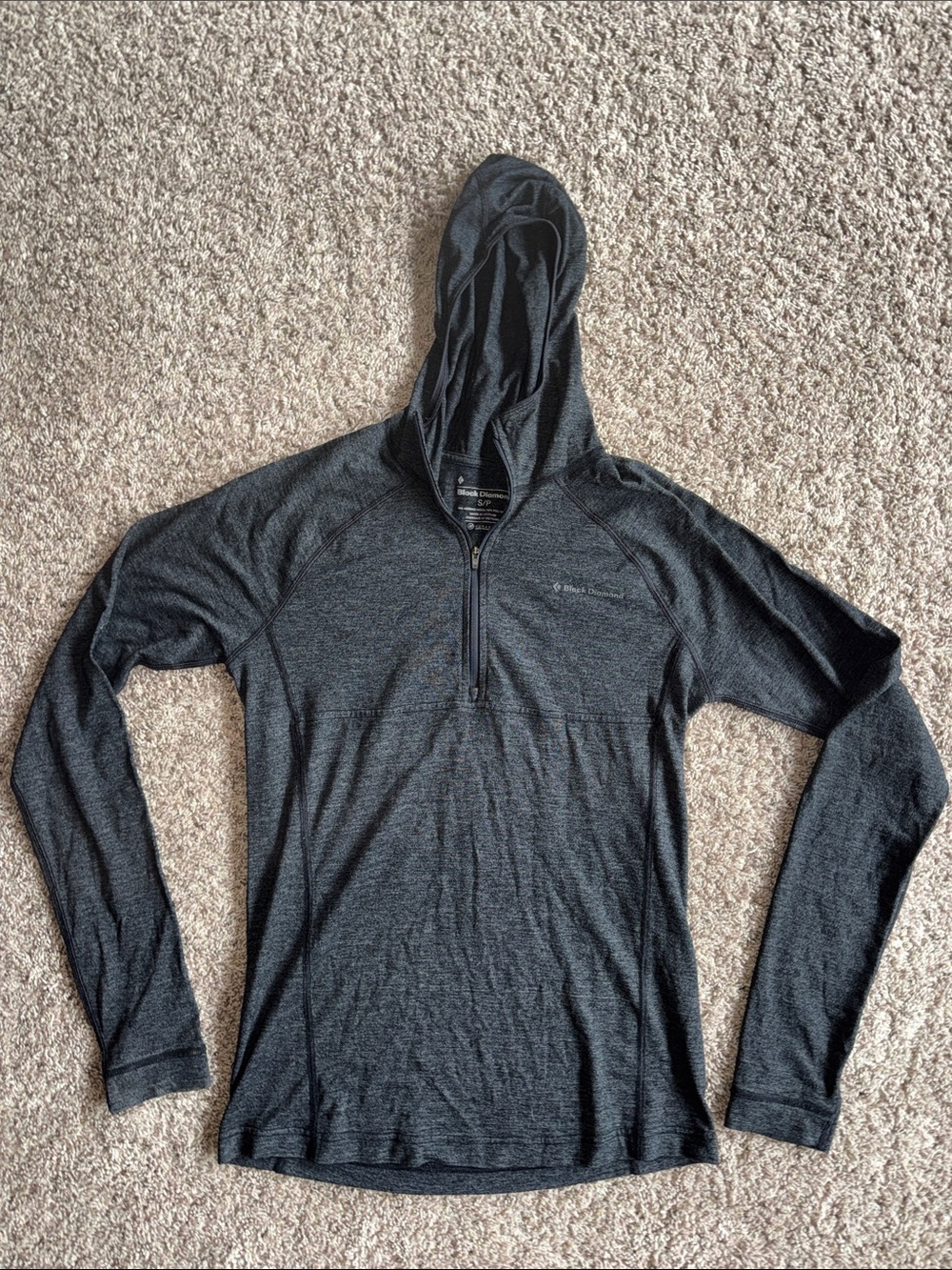 Black Diamond solution 150 quarter zip hoodie in black size small